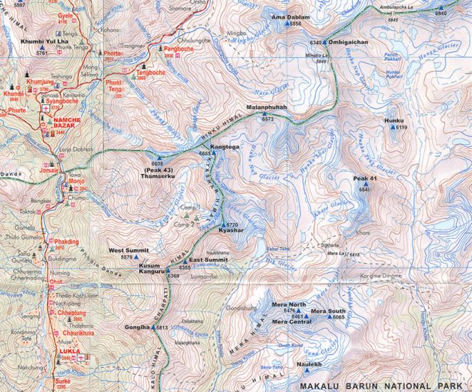 Map of Hinku and Hongu Valleys