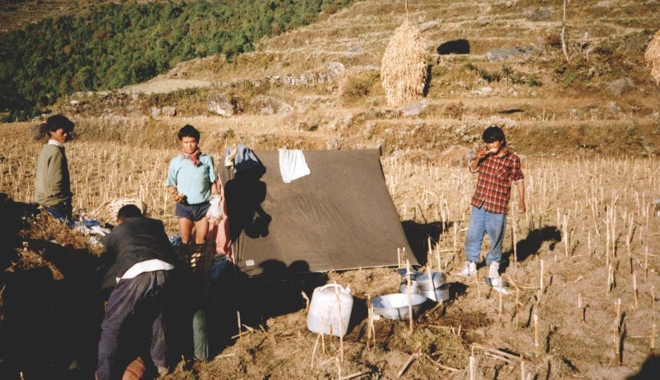 Camp in Paddy Field at Kiraule