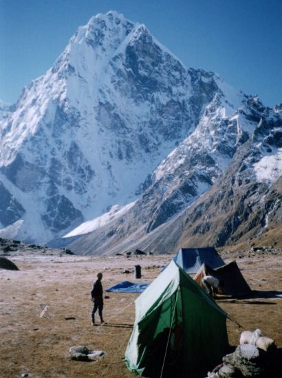 Mt.Cholatse from camp before Chola La