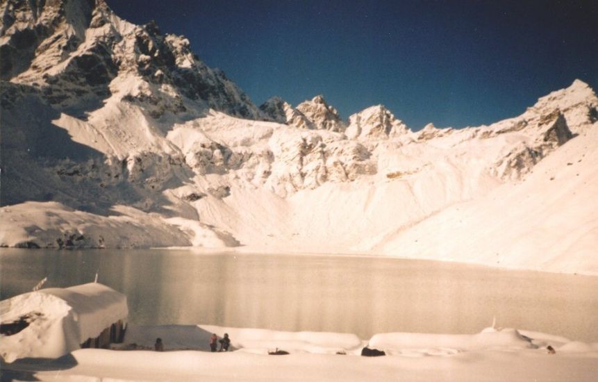 Gokyo Lake after snowstorm