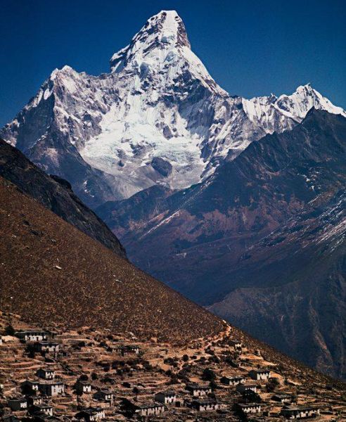 Mount Ama Dablam above Phortse Village