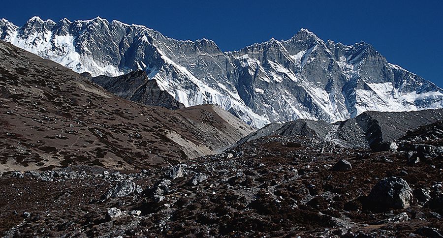 Nuptse-Lhotse Wall from above Chukhung in the Imja Khola Valley