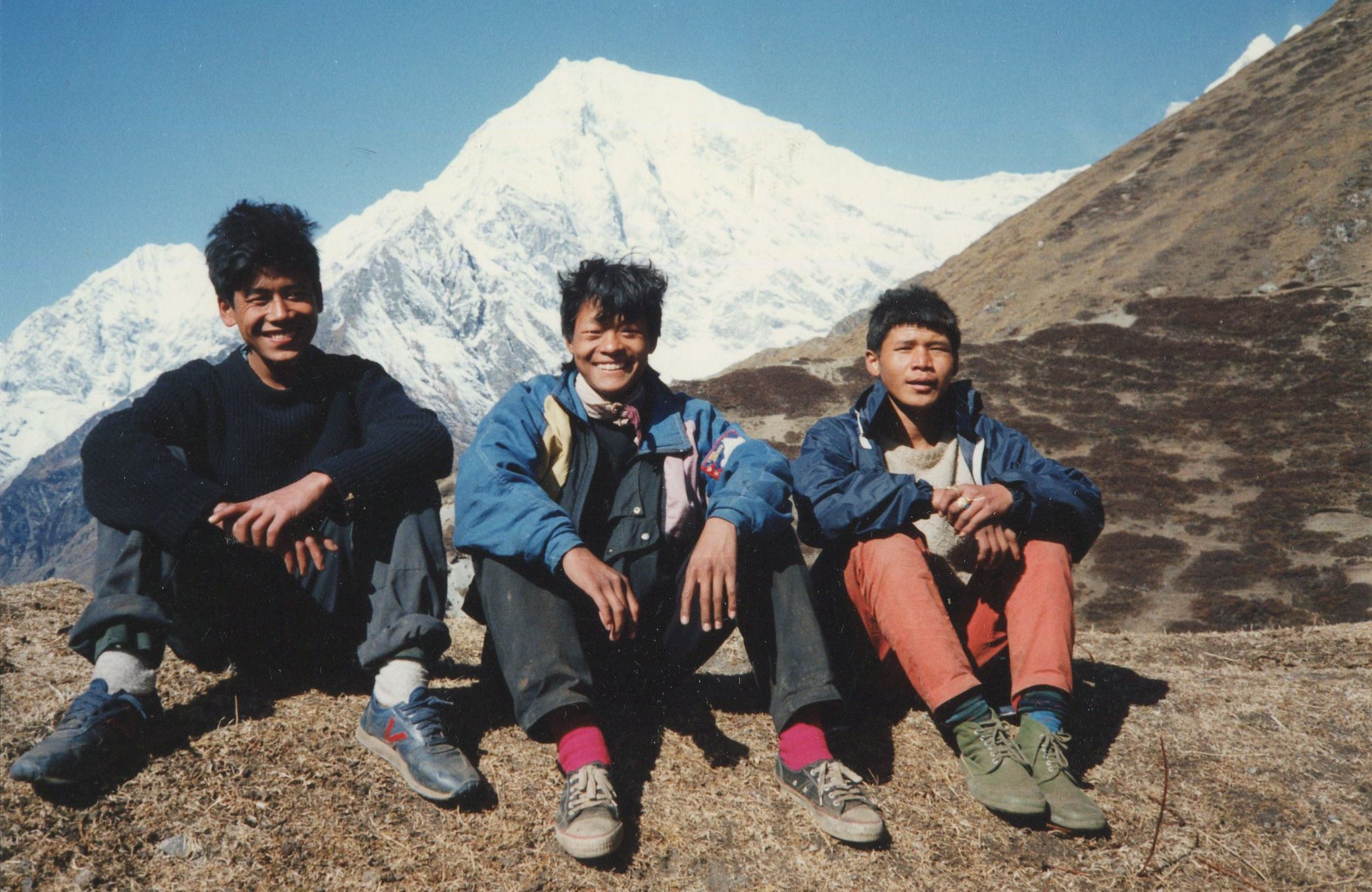 Trekking crew on ascent to Yala in the Langtang Valley