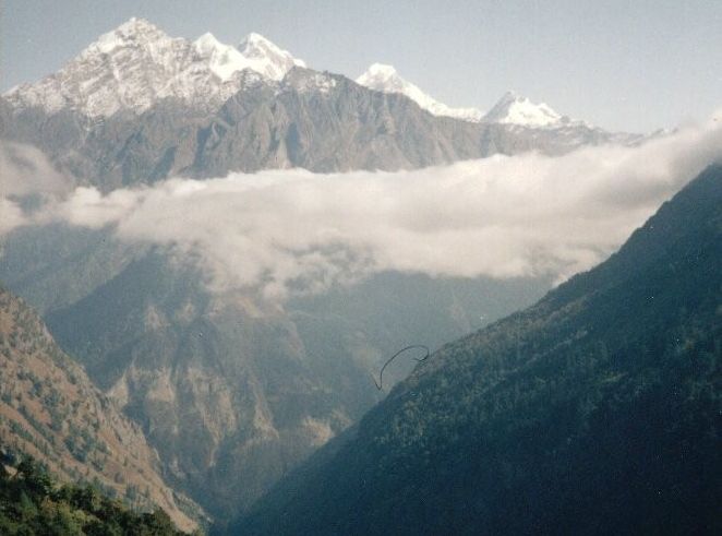 The Ganesh Himal from Chuling Valley on descent from Rupina La