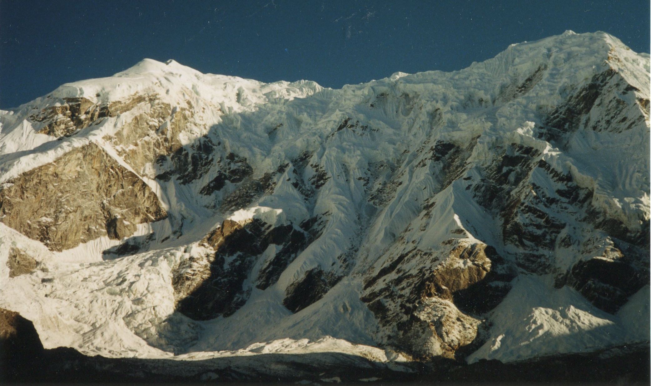 Parchamo / Parchoma ( 6273m ) and Mt.Bigphero Go Char from the Trakarding Glacier