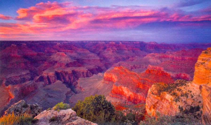 Sunset on Grand Canyon from the South Rim