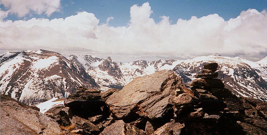 Front Range from Sundance Peak in Rocky Mountain National Park in Colorado