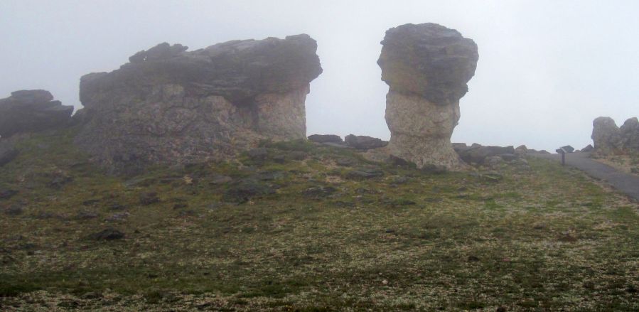 Mushroom shaped rock on the Tundra Trail in Colorado Rocky Mountain National Park