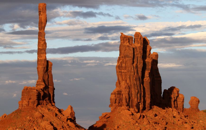 Sandstone Pinnacles and "Totem Pole" in Monument Valley