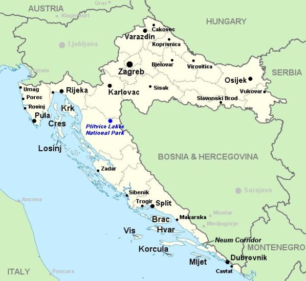 Map of Croatia