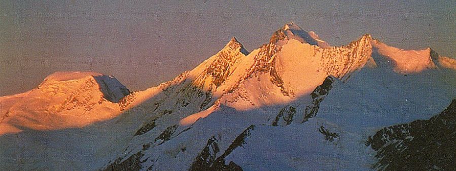 Sunset on Alphubel, Taschhorn and Dom