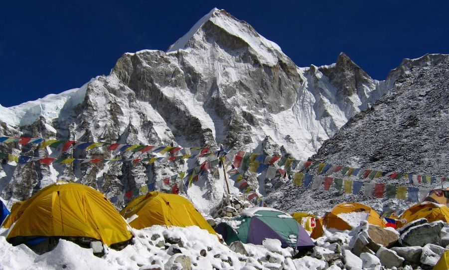 Everest Base Camp beneath Khumbu Ice Fall