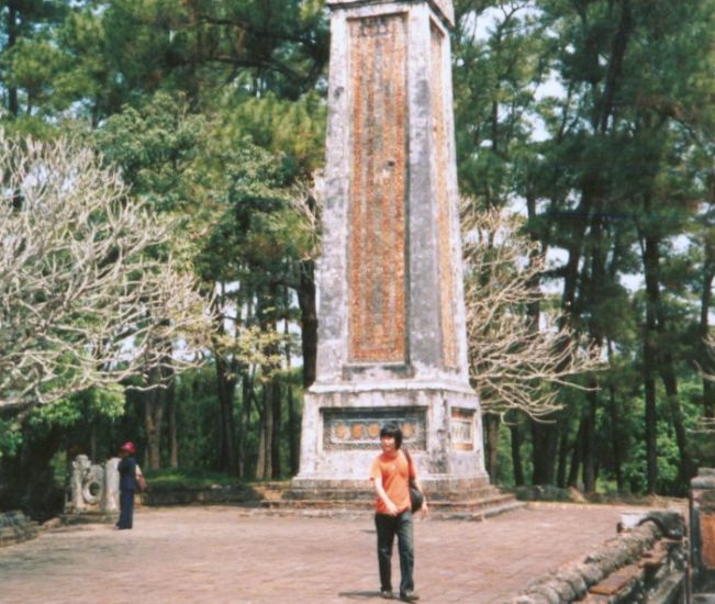 Obelisk at Tomb of Tu Duc on Perfume River Tour in Hue