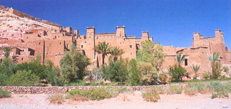 Ait Benhaddou Kasbah at Quarzazate in the sub-sahara of Morocco - movie location for "Lawrence of Arabia"