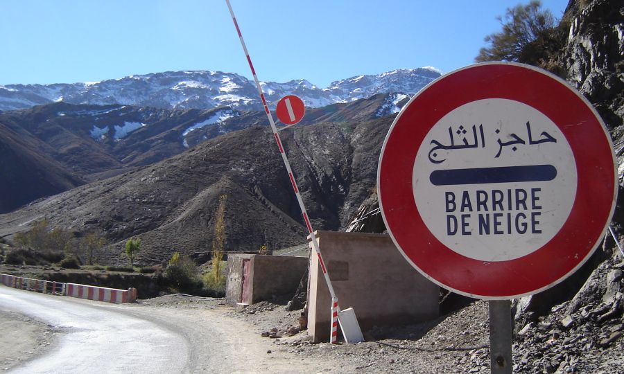 Tizi n Tichka across the High Atlas in Morocco