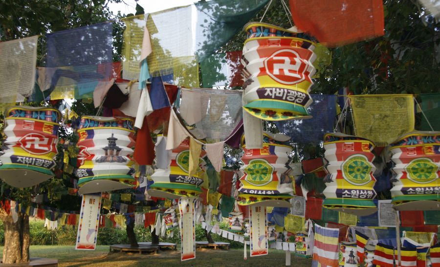 Flags at Lumbini