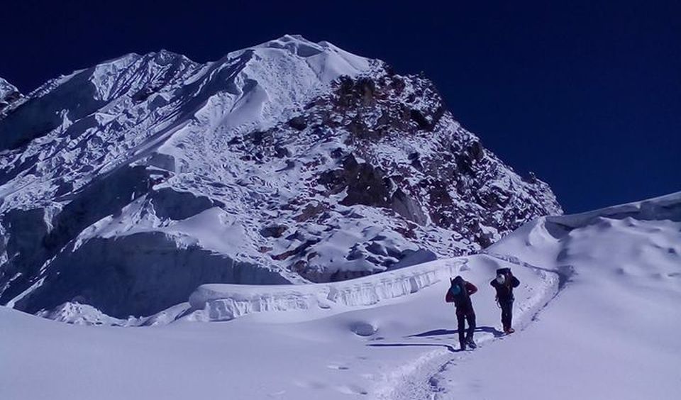 Lobuje East Peak in the Khumbu Region of the Nepal Himalaya