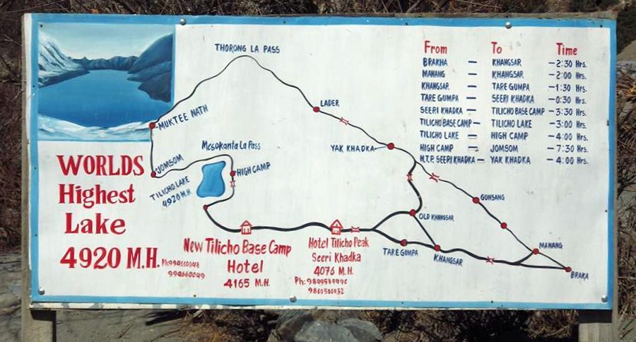 Tilicho Lake Map