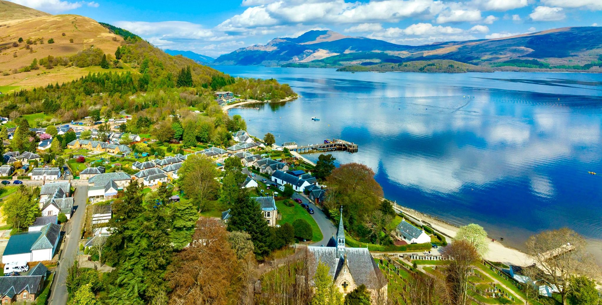 Aerial view of Luss Village