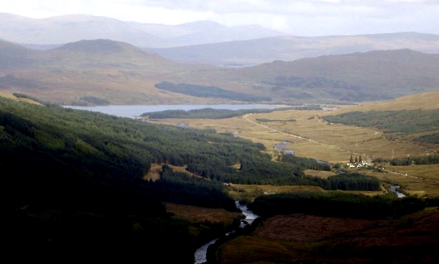 Rannoch Moor and Bridge of Orchy on ascent of Beinn Udlaidh