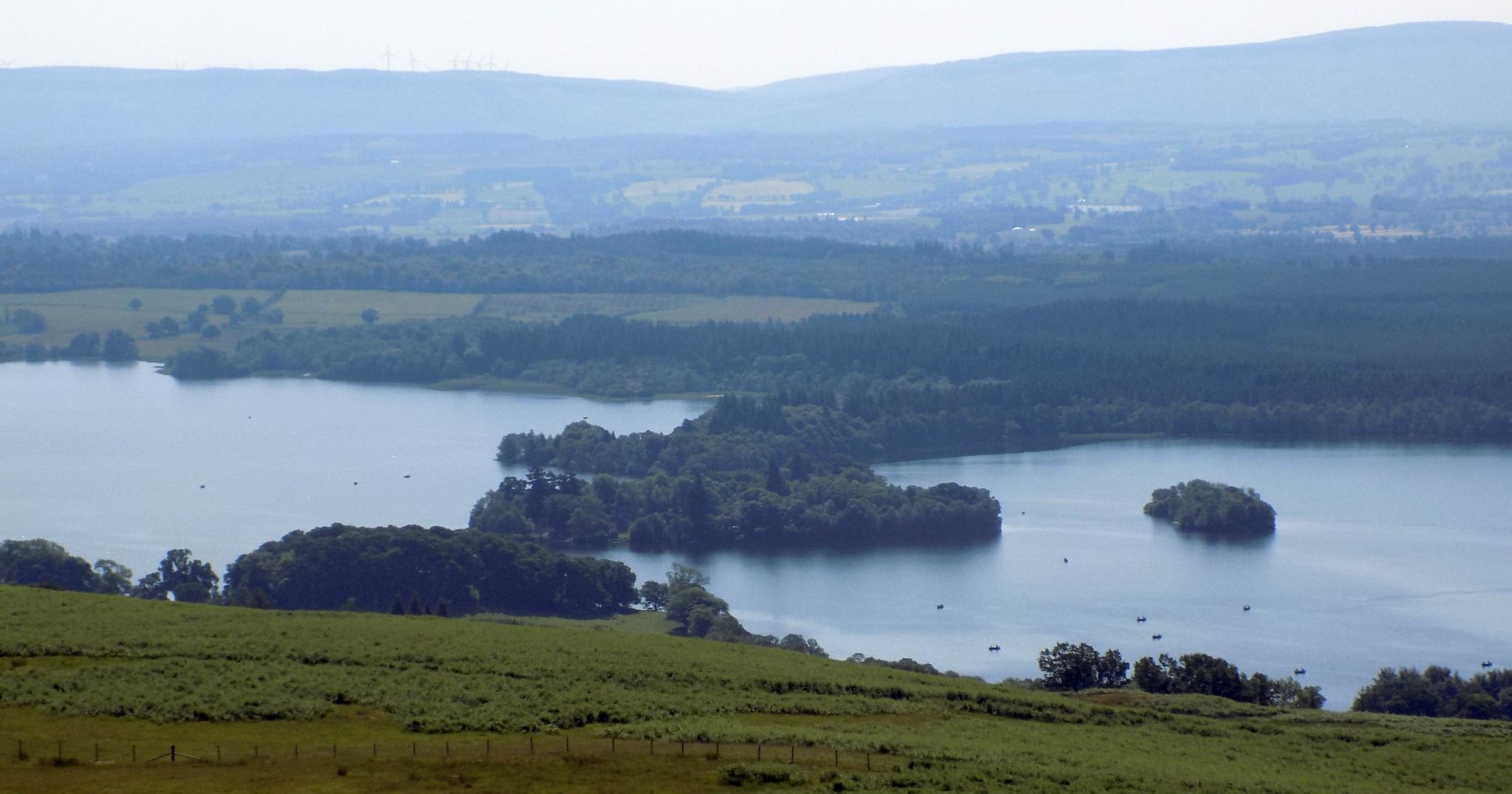 Lake Menteith from ridge above Rob Roy Way