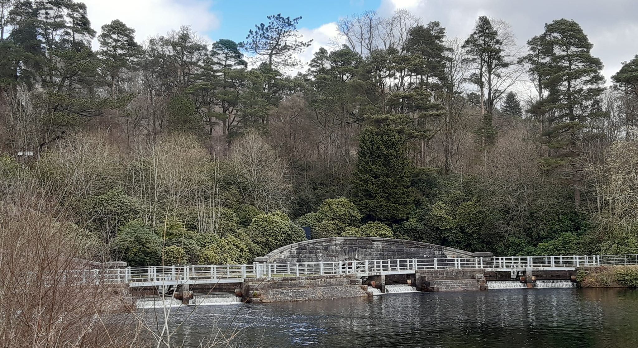 Waterfalls in Mugdock Reservoir