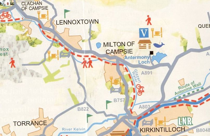 Map of Milton of Campsie beneath the Campsie Fells