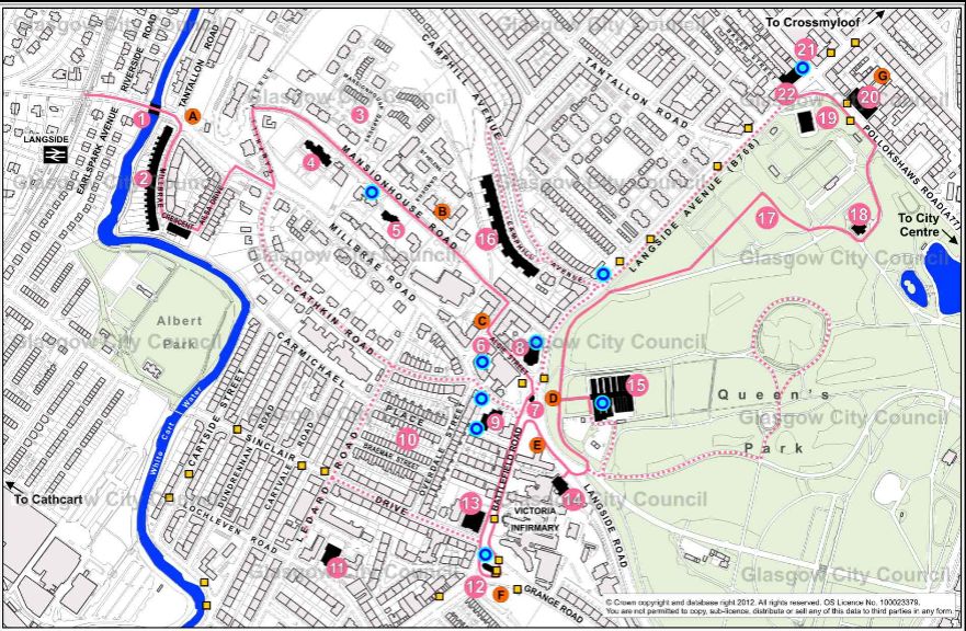 Langside Heritage Trail Map