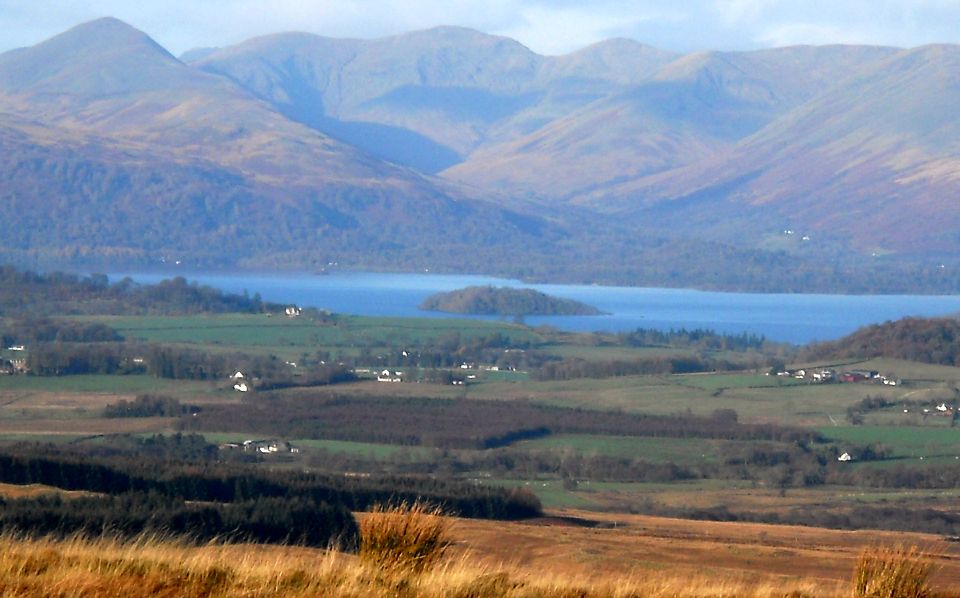 Arrochar Alps across Loch Lomond on route to The Whangie