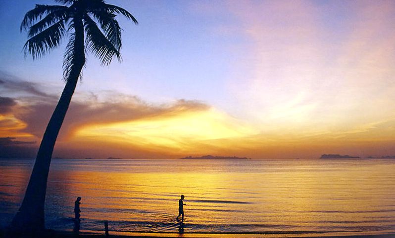 Sunset at Lipa Noi on Koh Samui in Southern Thailand