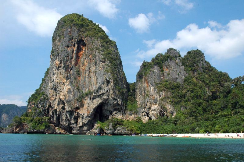 Hat Rai Leh ( West ) at Phra Nang near Krabi in Southern Thailand