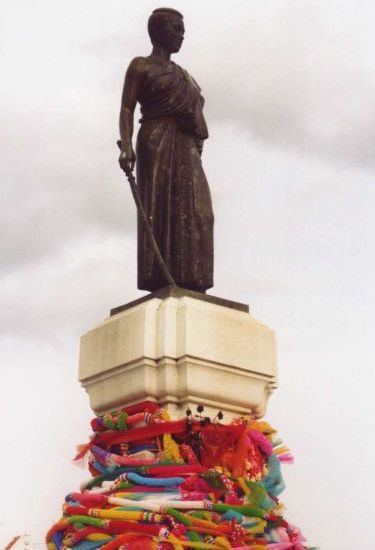 Statue of Thao Suranaree in Nakhon Ratchasima ( Khorat ) in Central Thailand