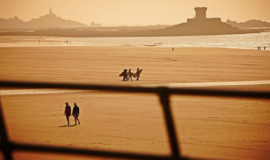 Beach at St. Ouens Bay on the Channel Island of Jersey